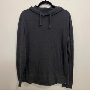 Men’s Faherty Sunwashed Slub Hooded Pullover Gray Hoodie Cotton Classic